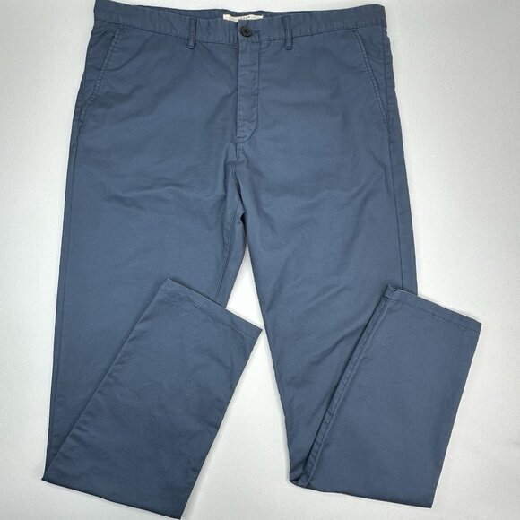 H&M L.O.G.G. Men's Blue Slim-Fit Chino Business Career Pant W38-40/L33.25 - Picture 1 of 11